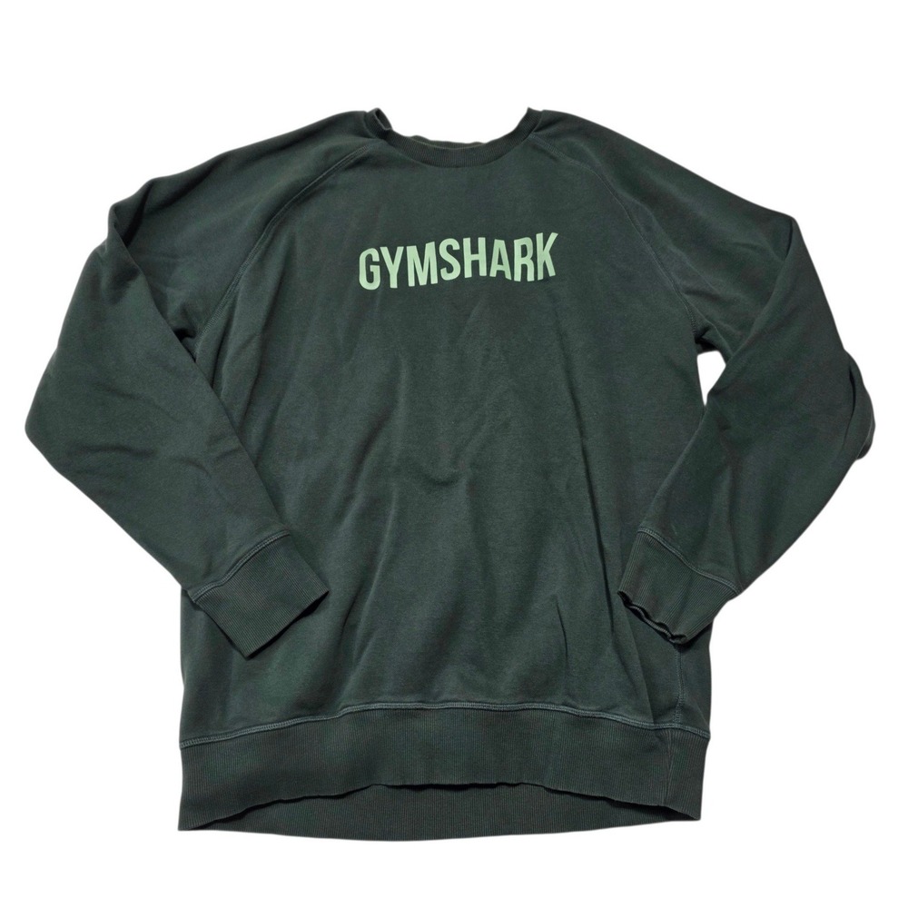 Gymshark Heritage Crewneck Sweatshirt Mens Large Green Cotton Blend Pullover